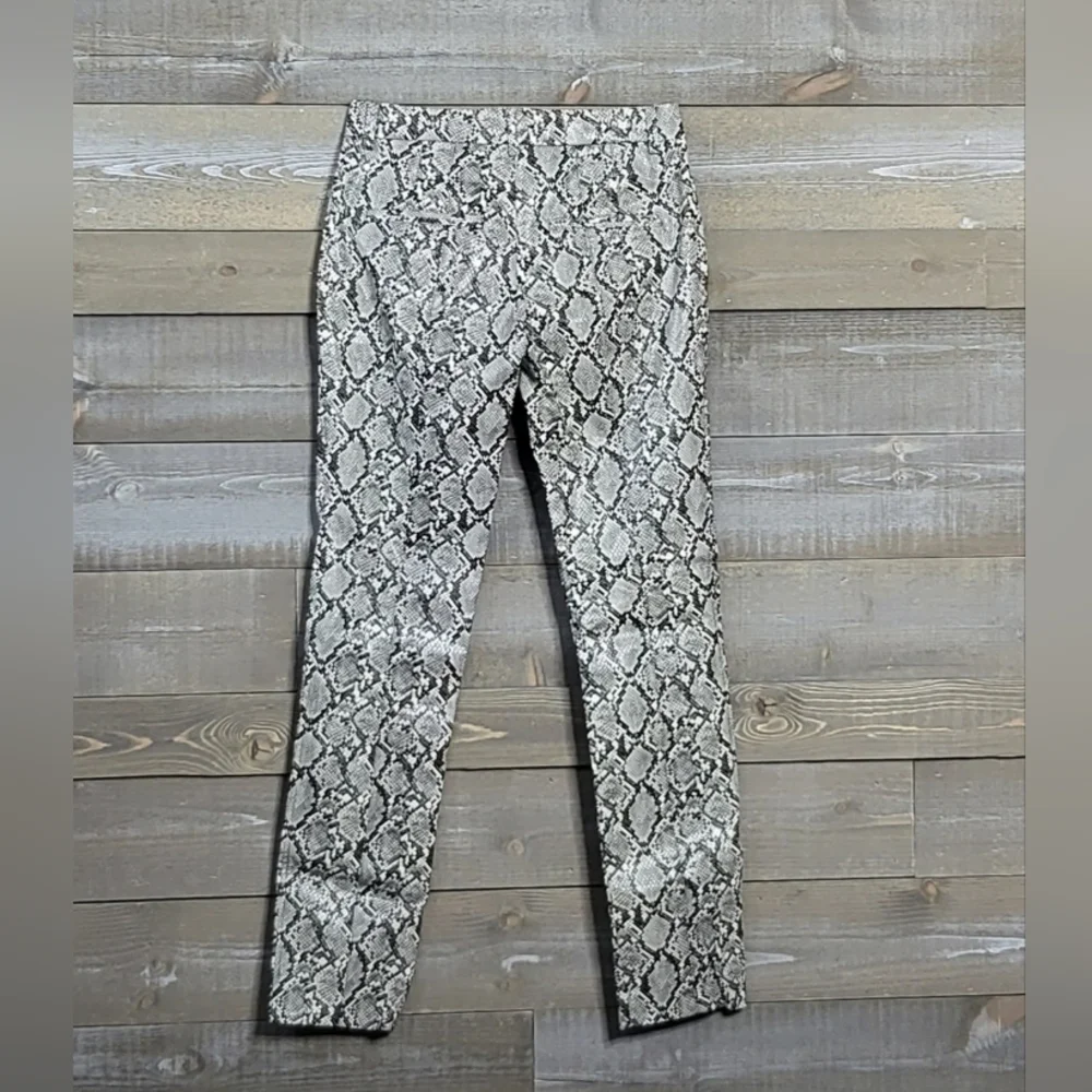 NWT Zara Faux Leather Snake Printed Skinny Front Ankle Slit Pants